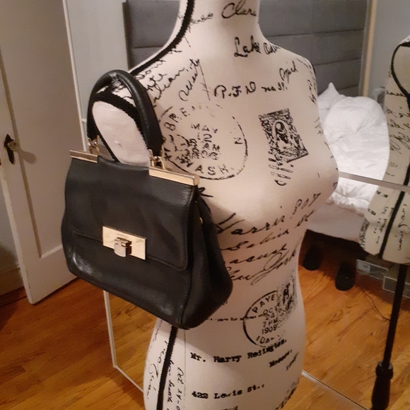 Michael Kors Black Leather Small Marlow Top Handle Bag - Picture 2 of 3